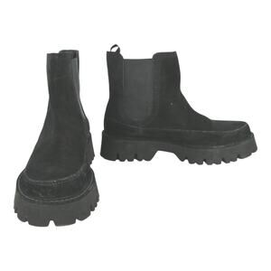 PEDRO GARCIA Black Suede Chelsea Booties Size 37.5